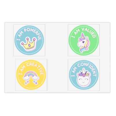 Unicorn Theme motivational sticker sheets