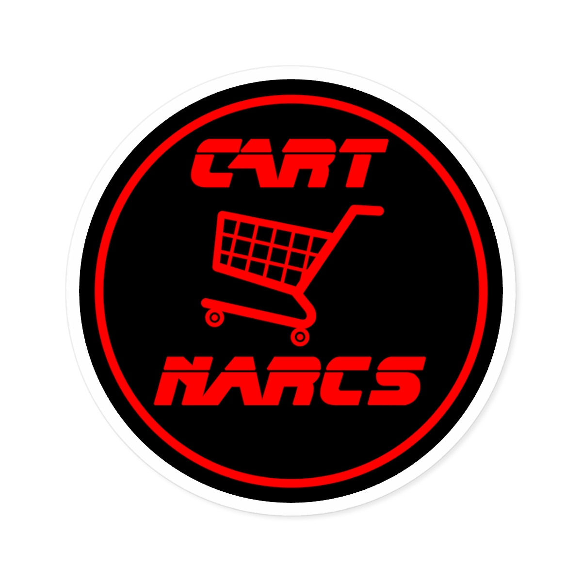 Cart Narcs 3" Round Sticker product thumbnail image