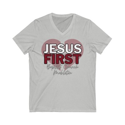 FBCM Jesus First Women's Short Sleeve V-Neck Tee