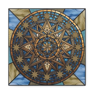 Octagons & Dresden Stars -Faux Stained Glass Canvas Gallery Wraps