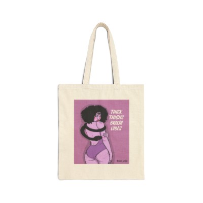 "Thick thighs, bruja vibes" Cotton Canvas Tote Bag