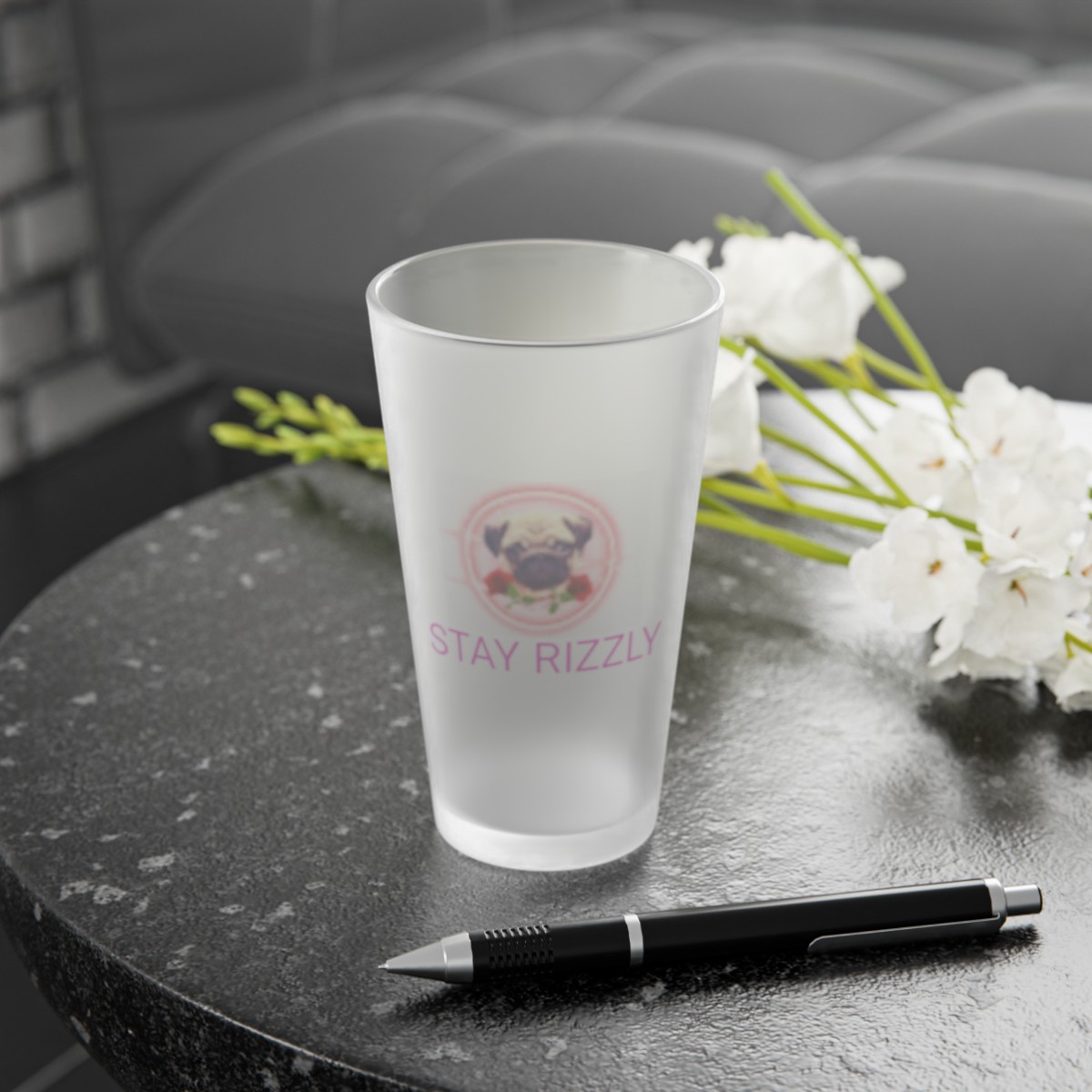 Bob The Dog 16oz Frosted Pint Glass product main image