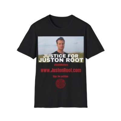 Justice for Juston Root Unisex Softstyle T-Shirt - Black