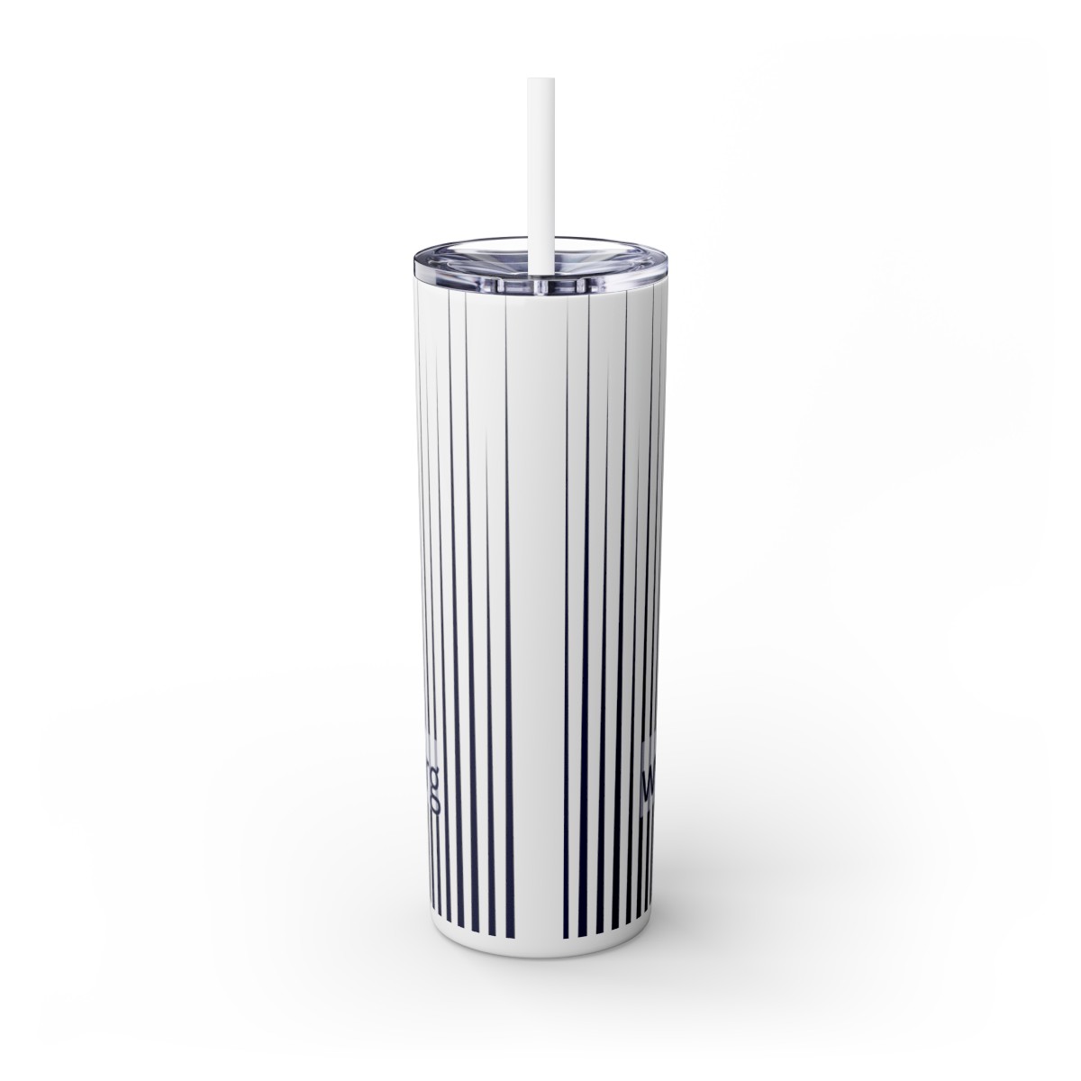 T Logo with stripes - Skinny Tumbler with Straw, 20oz product thumbnail image