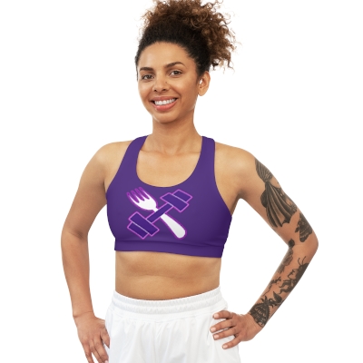 Purple Logo Seamless Sports Bra