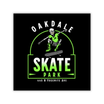 Oakdale Skate Park Square Vinyl Stickers