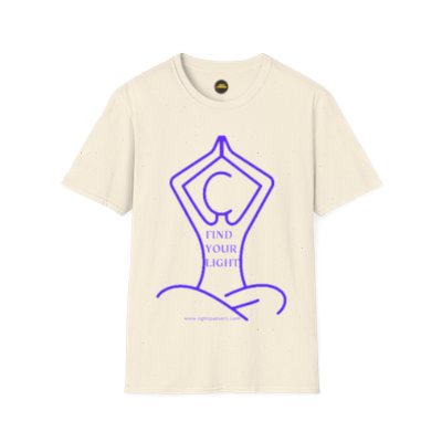 Light Passers Marketplace Calming Yoga "Find Your LIght" Unisex Softstyle T-Shirt in light colors