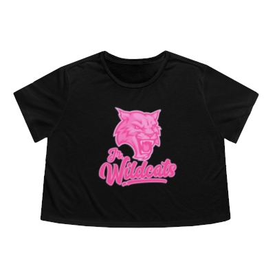 Jr Wildcats Pink Logo - Women's Flowy Cropped Tee