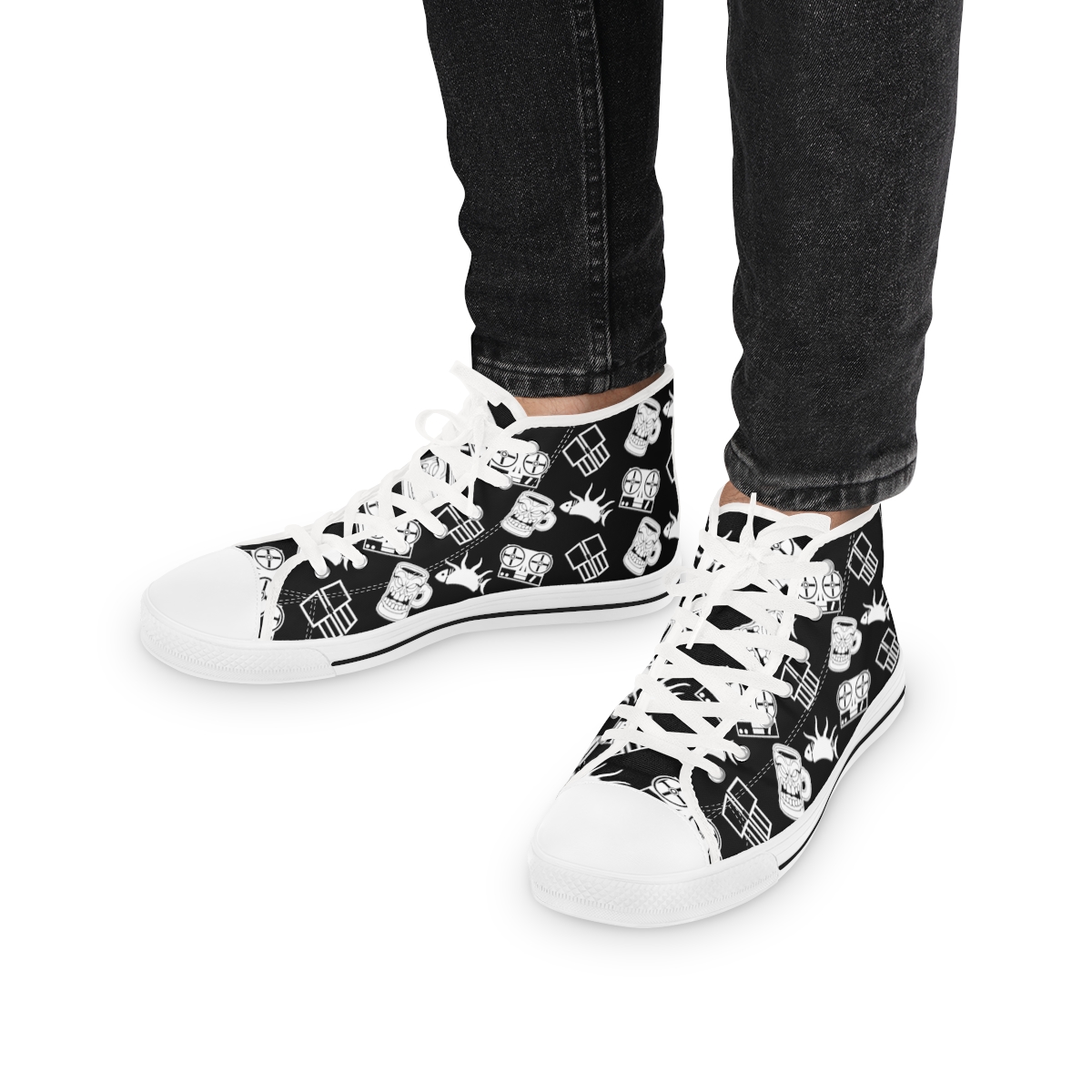 Stealthy Sneaks {Midnight Men's High Top Sneakers} product thumbnail image