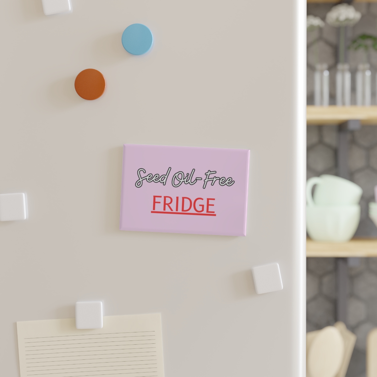 Seed Oil-Free Fridge Button Magnet, Pink product thumbnail image