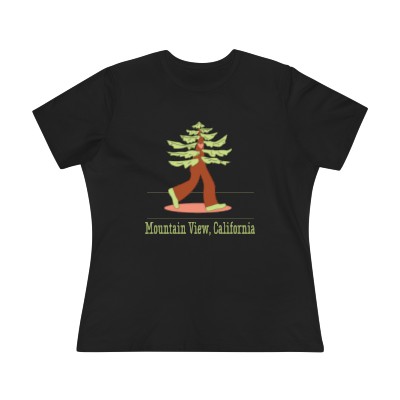  Women's Premium—Walking Tree in Mountain View, California— Tee from Bella + Canvas- Super Soft Jersey