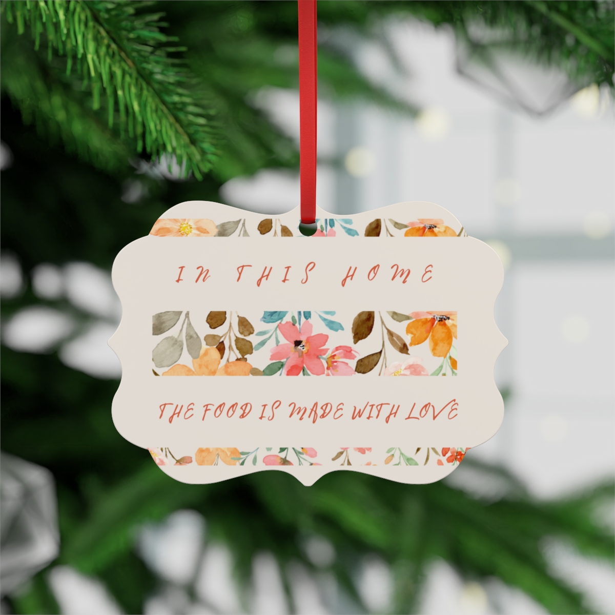In This Home, The Food Is Made With Love Metal Plaque Ornament product thumbnail image