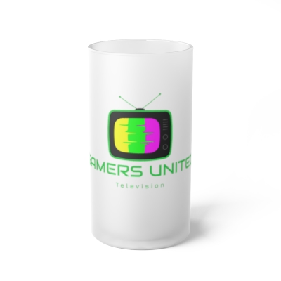 Frosted Glass Gamers United TV BonkersTV Beer Mug