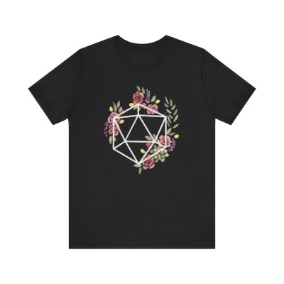 Unisex D20 Geometric Botanicals Jersey Short Sleeve tee for nerds, and dice goblins