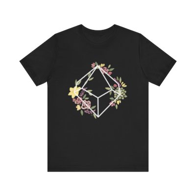 Unisex D10 Geometric Botanical Jersey Short Sleeve Tee for nerds, and dice goblins