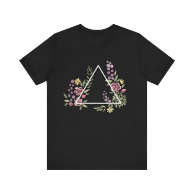 Unisex D4 Geometric Botanical Jersey Short Sleeve Tee for nerds, and dice goblins