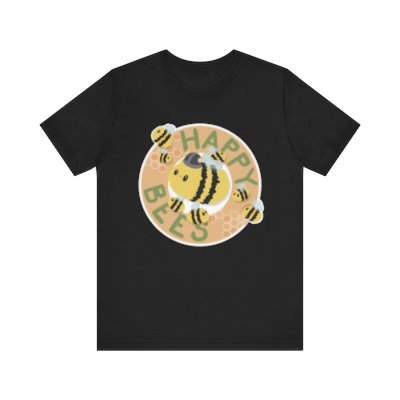 Unisex Happy Bees Jersey Short Sleeve Tee for nerds, gamers, and bee enthusiasts