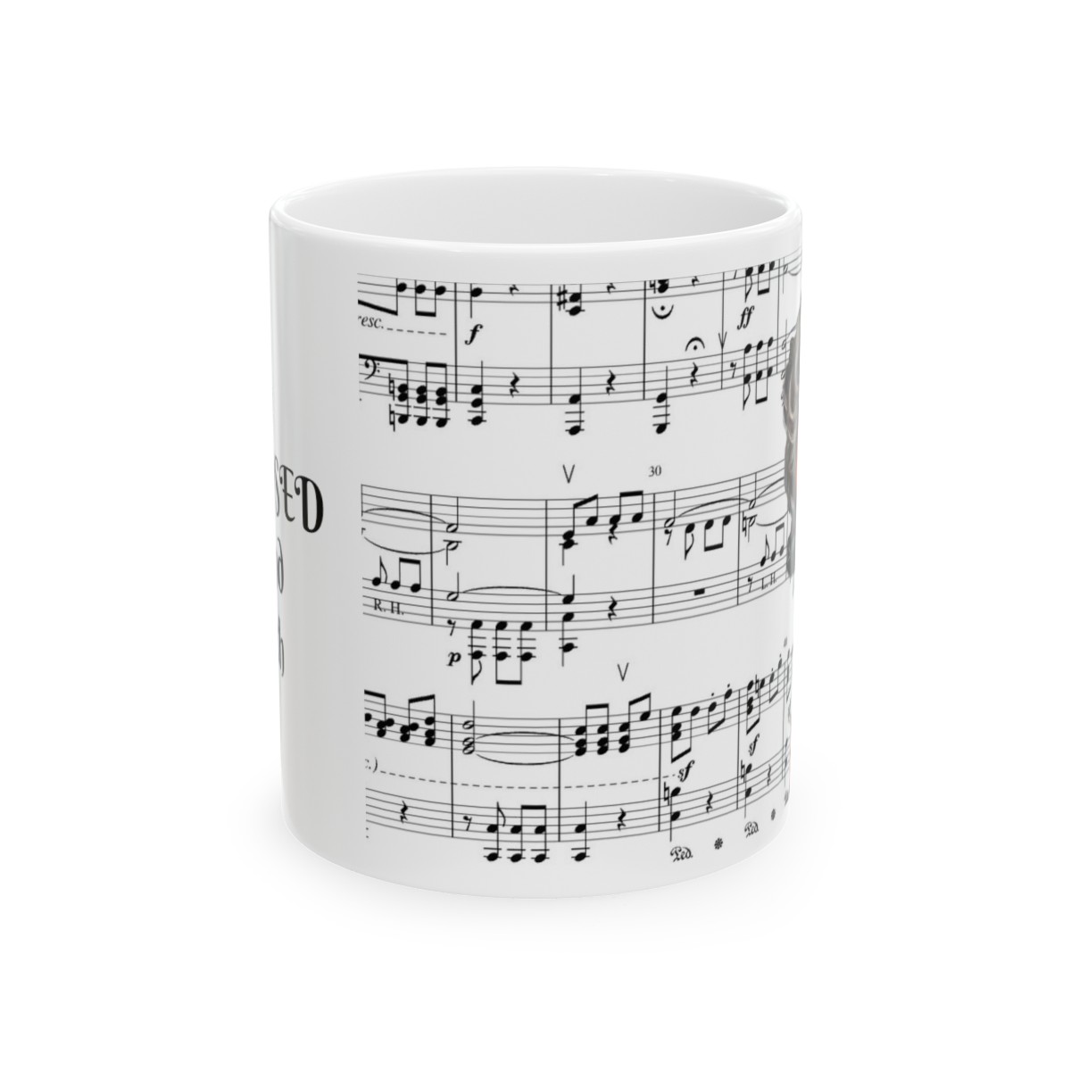 "I'm Composed Around My 5th" Beethoven Sheet Music Ceramic Mug 11oz product thumbnail image