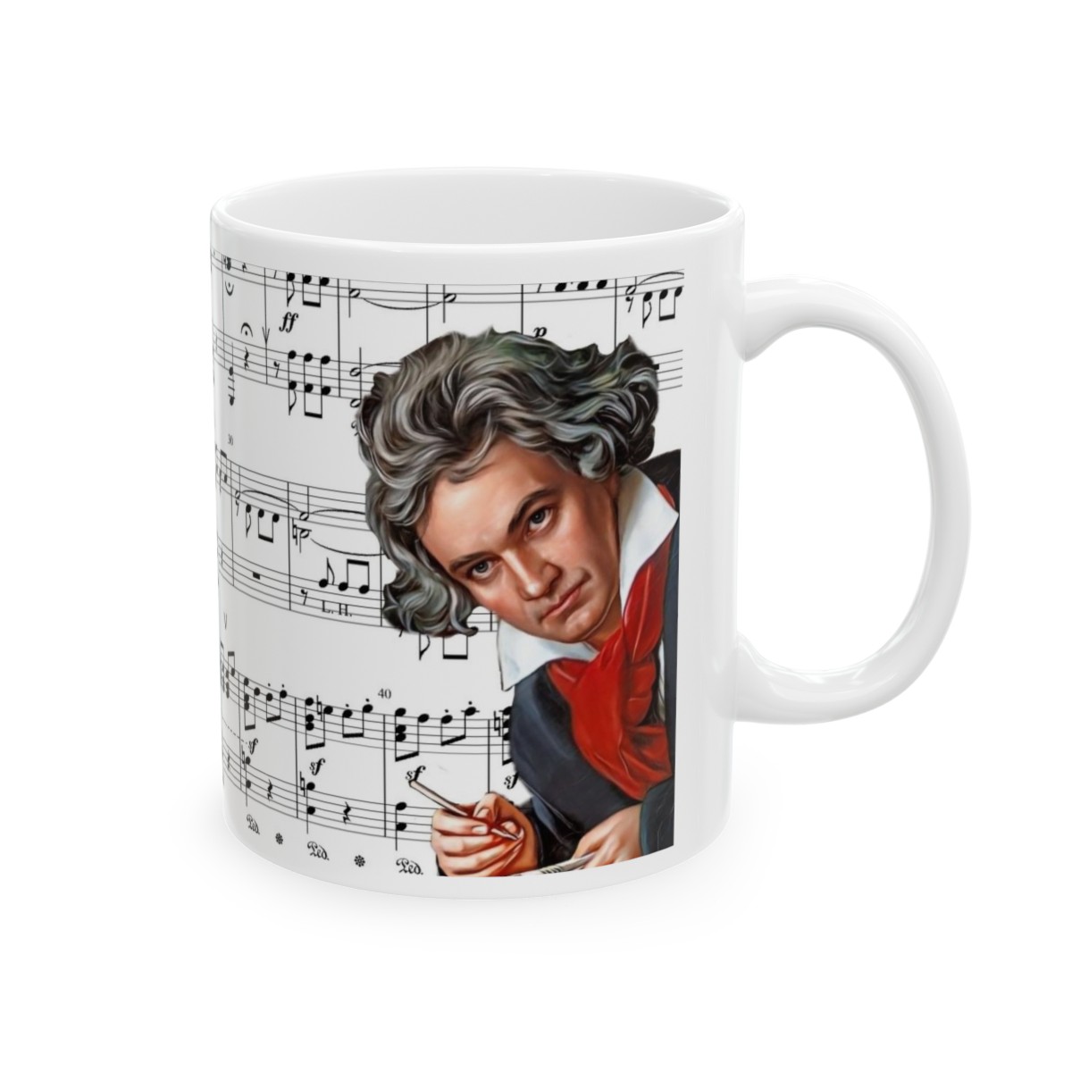 "I'm Composed Around My 5th" Beethoven Sheet Music Ceramic Mug 11oz product thumbnail image