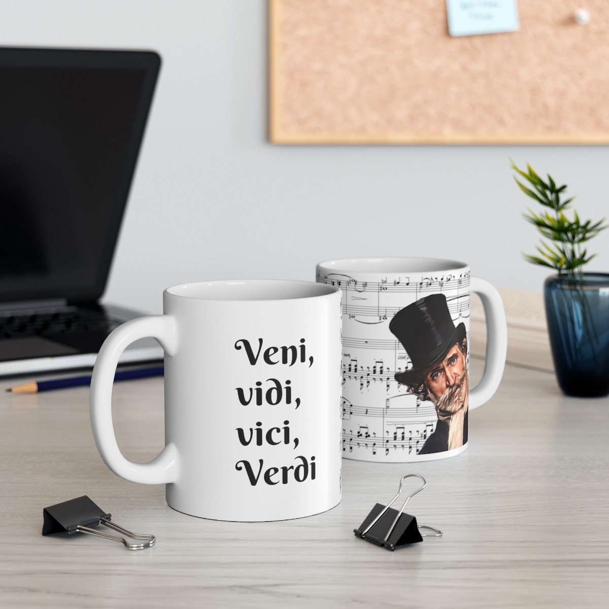 "Veni, vidi, vici, Verdi" Verdi Sheet Music Ceramic Mug 11oz product main image