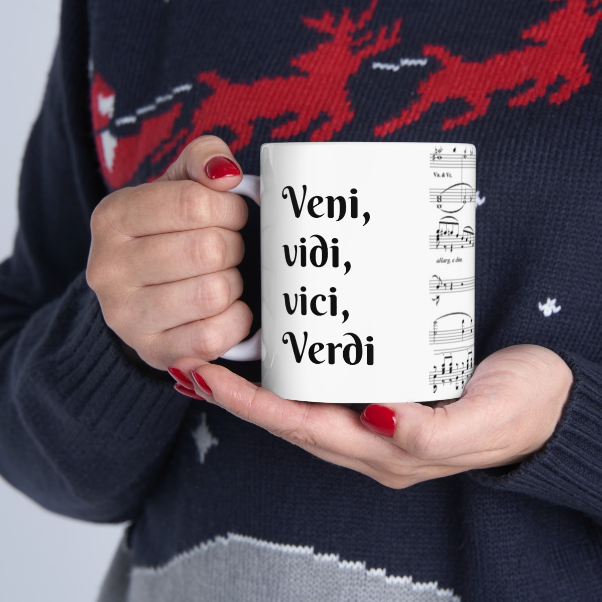"Veni, vidi, vici, Verdi" Verdi Sheet Music Ceramic Mug 11oz product thumbnail image