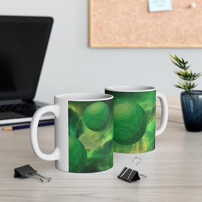 Green Planets Ceramic Mug 11oz
