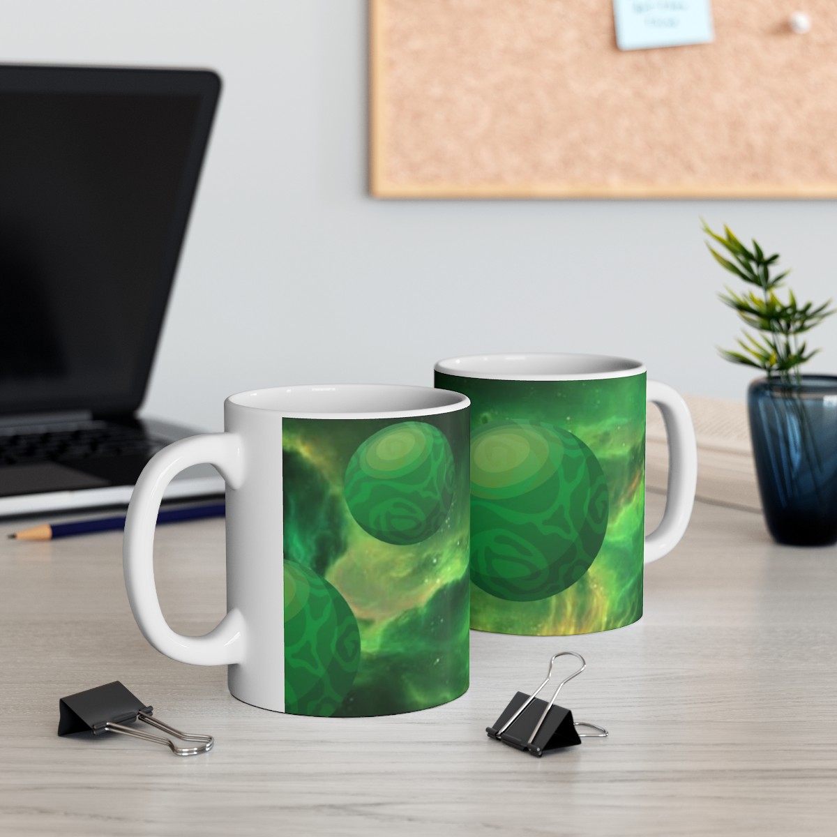 Green Planets Ceramic Mug 11oz product main image