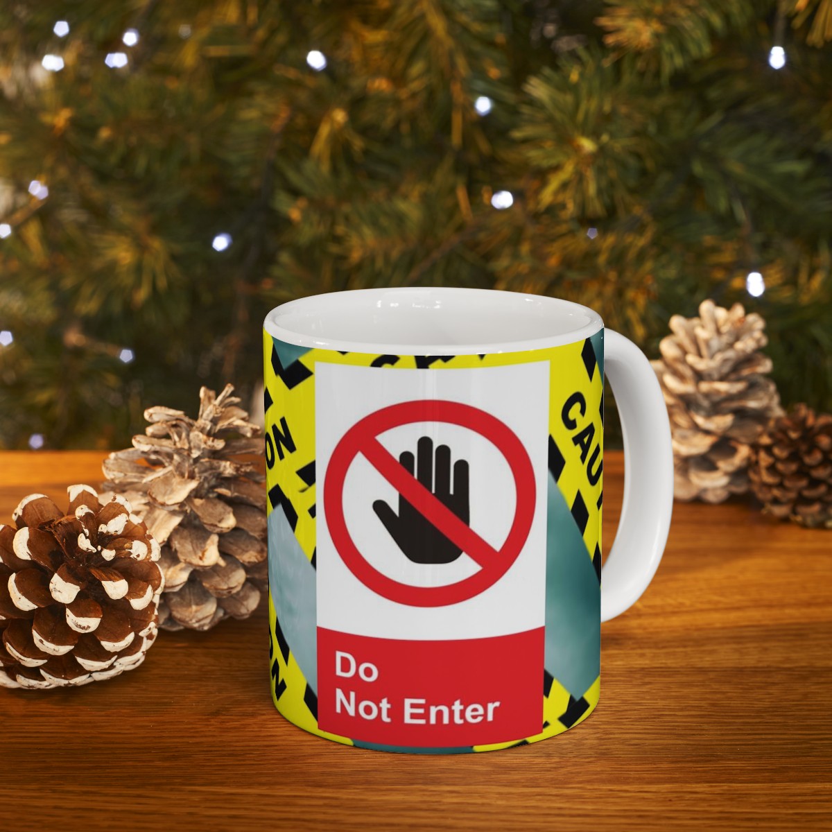 "Do Not Enter" Caution Tape Ceramic Mug 11oz product thumbnail image