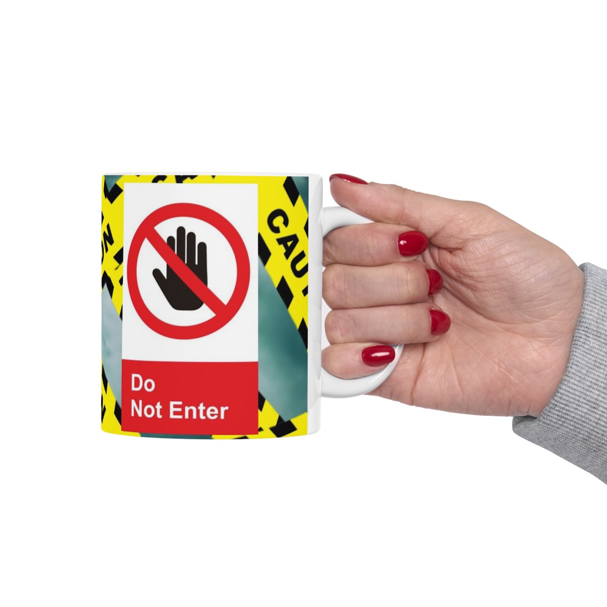"Do Not Enter" Caution Tape Ceramic Mug 11oz product thumbnail image