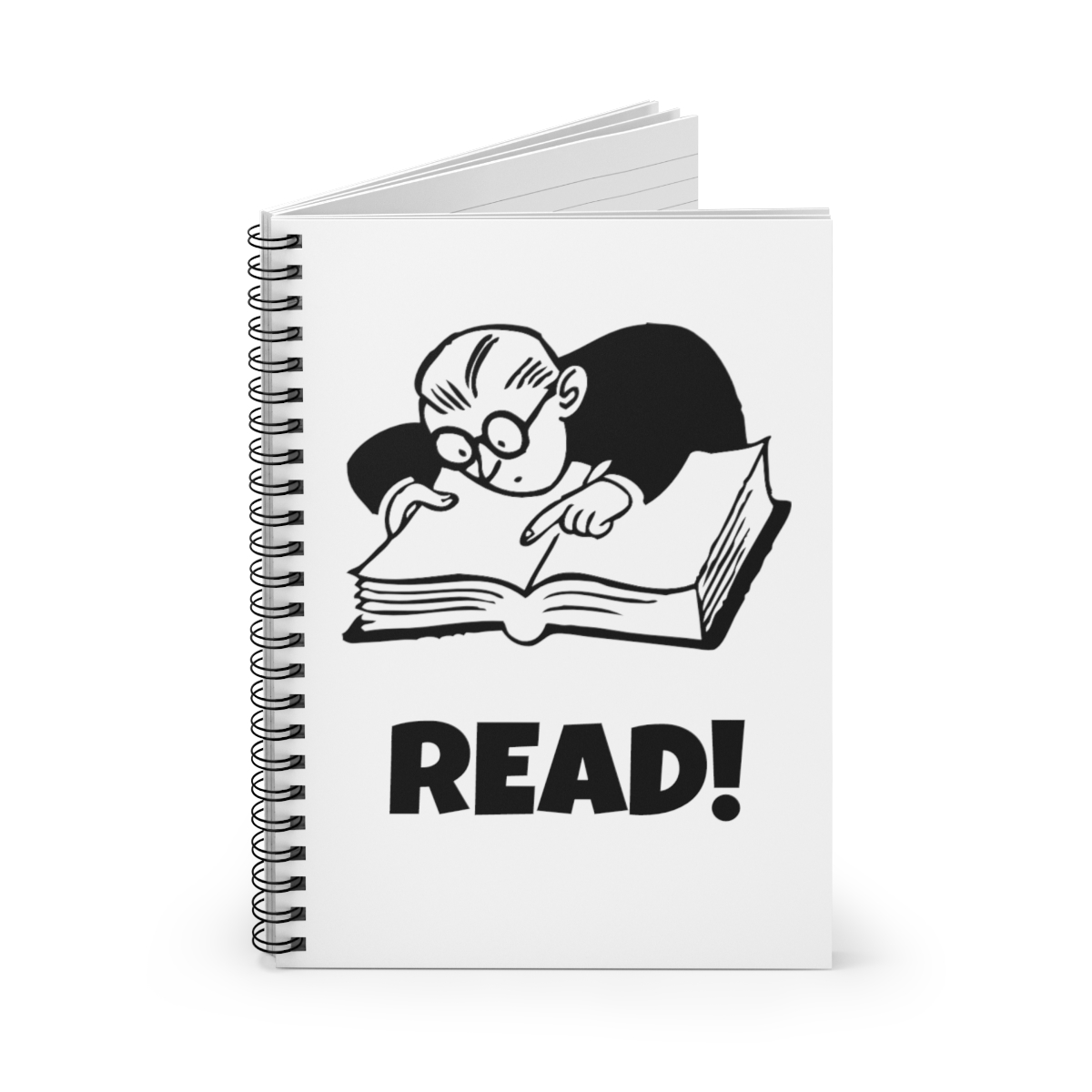 Read!" Reading Man Spiral Notebook - Ruled Line product thumbnail image