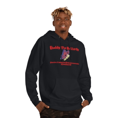Buddy The Butterfly Unisex Hooded Sweatshirt (Available in Black & White)
