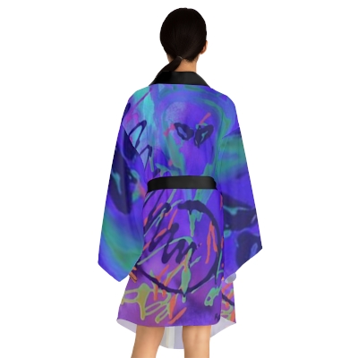 "Galactic Royale" Long Sleeve Kimono Robe (AOP) by Rob Dickens