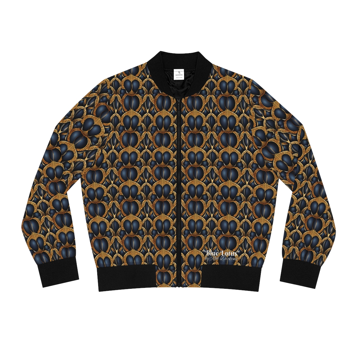 The "Blue Lotus" Bomber by Rob Dickens - Women's Bomber Jacket product thumbnail image