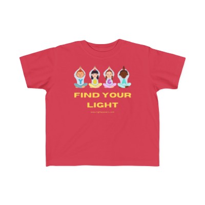 Light Passers Marketplace Calming "Yoga Find Your Light"Toddler's Fine Jersey Tee in many colors