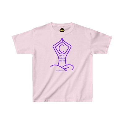 Light Passers Marketplace Calming "Yoga Find Your LIght" Kids Heavy Cotton™ Tee in many colors