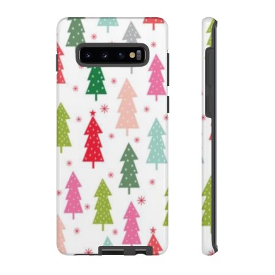 Colorful Christmas Trees Phone Case For Apple iPhone Samsung Galaxy Google Pixel Devices Tough Cases
