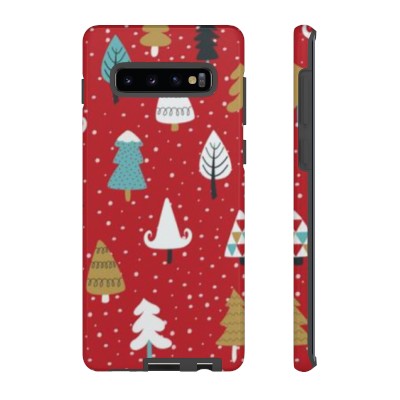 Cheerful Christmas Trees Phone Case For Apple iPhone Samsung Galaxy Google Pixel Devices Tough Cases