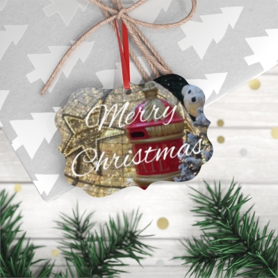 Unique Merry Christmas Metal Plaque Ornament