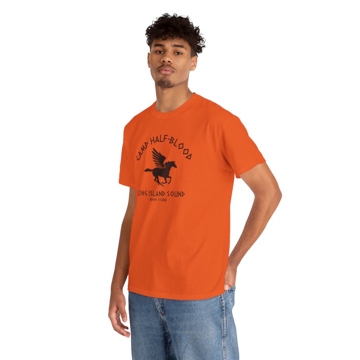 Youth Camp Half-Blood Short Sleeve T-shirt-Orange-Small 