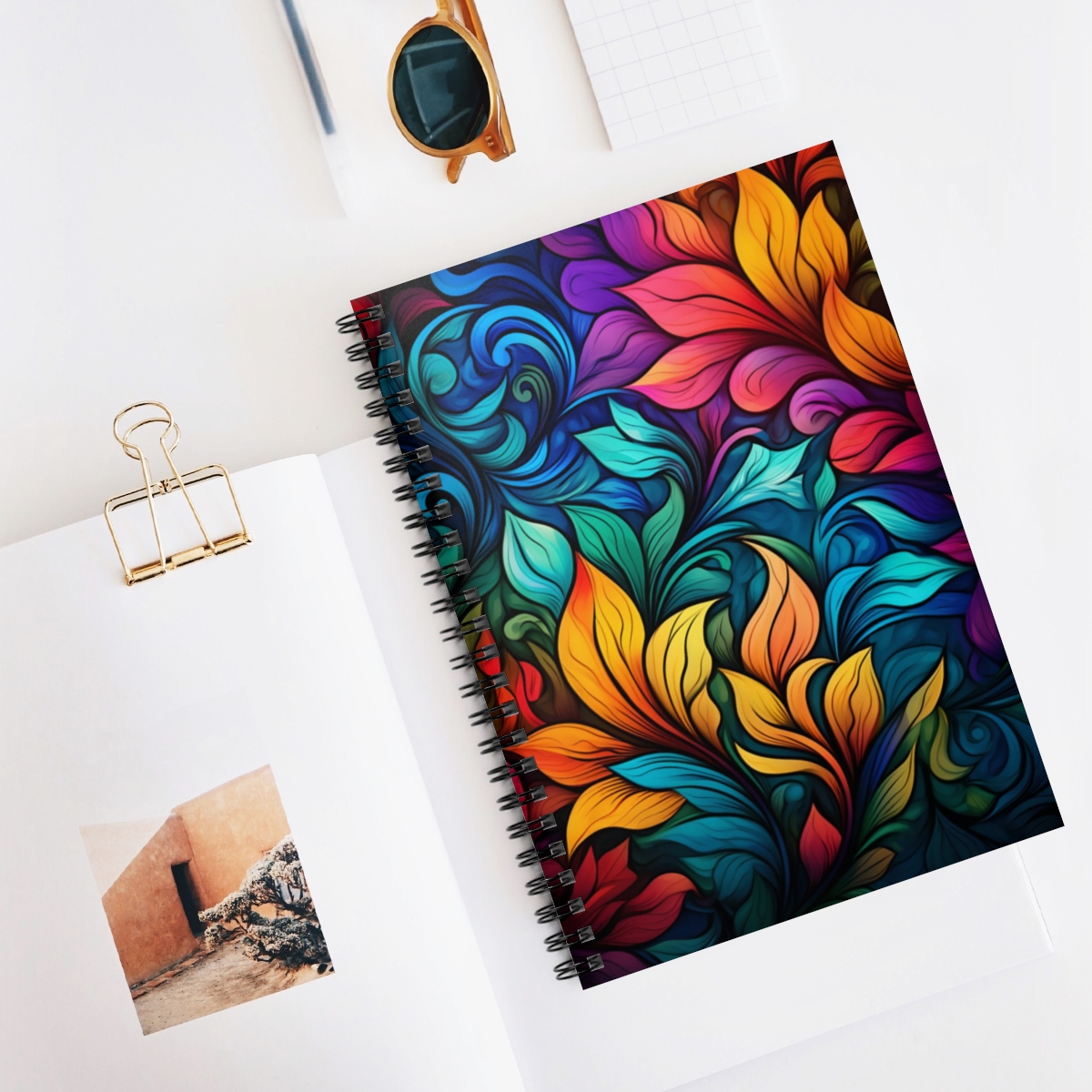 Blossom Dreams: Abstract Flower Cover Notebook product main image