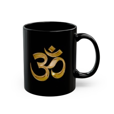 OM symbol - 11oz Black Mug