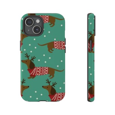 Cute Christmas Doggie Phone Case Tough Cases