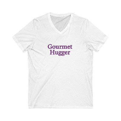 Unisex Jersey Short Sleeve V-Neck Tee - Gourmet Hugger (purple)