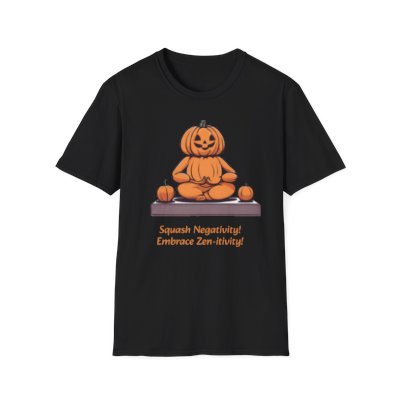 Squash Negativity Pumpkin Meditating Unisex Softstyle T-Shirt