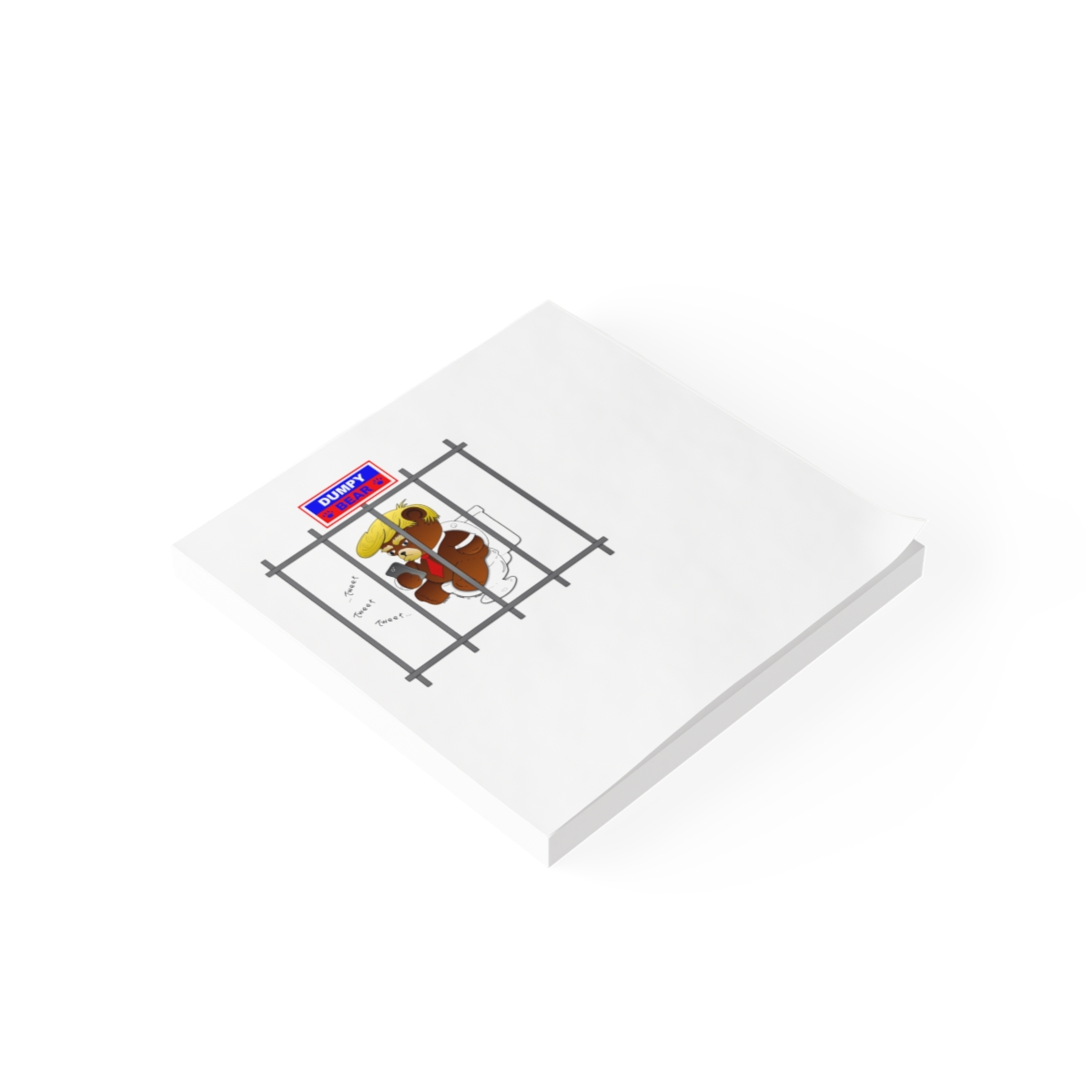 Dumpy Bear Tweeting on Toilet Behind Bars - Post-it® Note Pads product thumbnail image