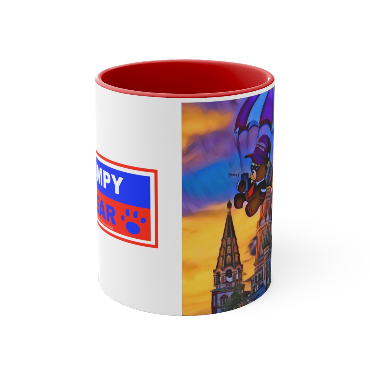 Dumpy Bear Goes to Russia - Accent Coffee Mug, 11oz product thumbnail image