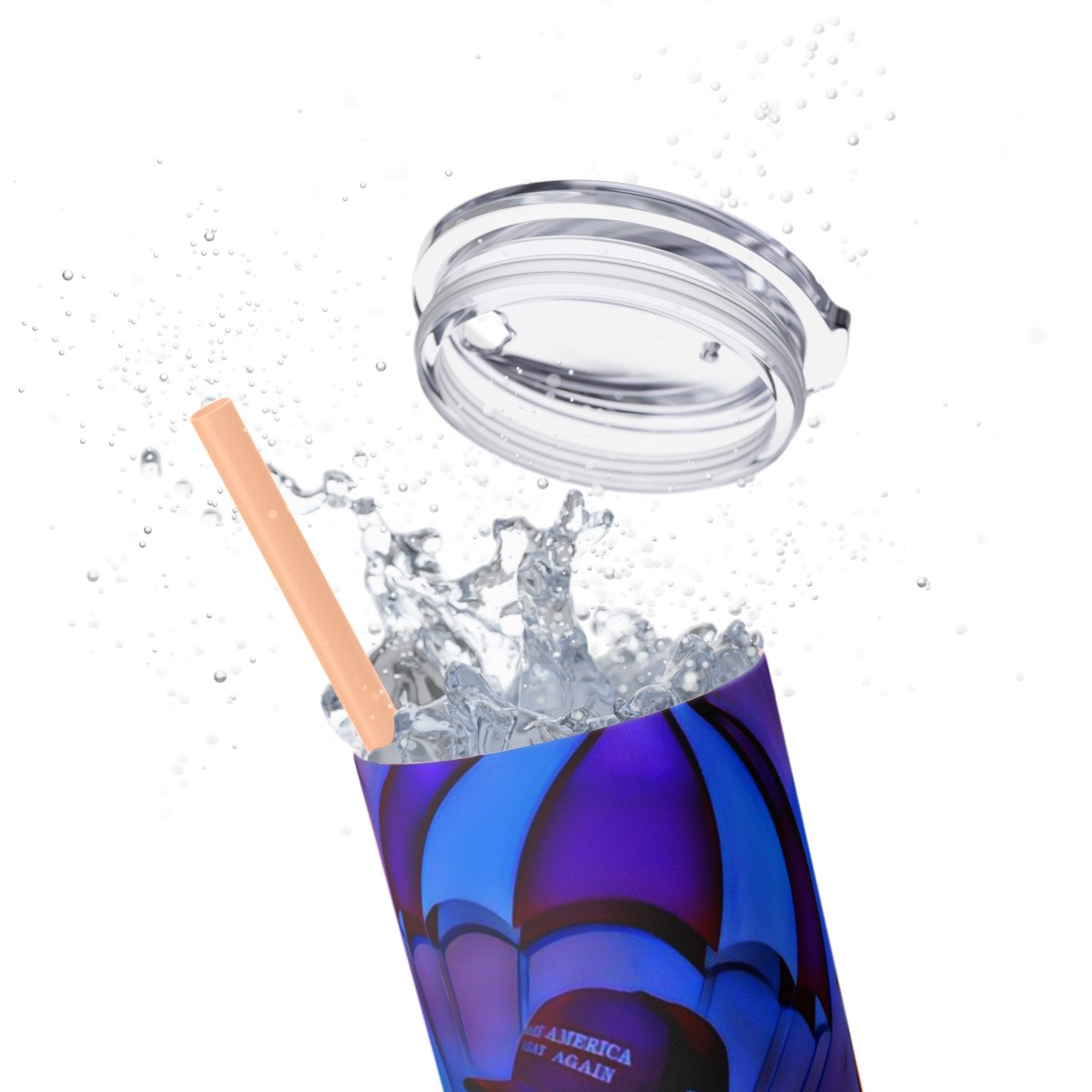 Dumpy Bear Goes to Russia - Skinny Tumbler with Straw, 20oz product thumbnail image