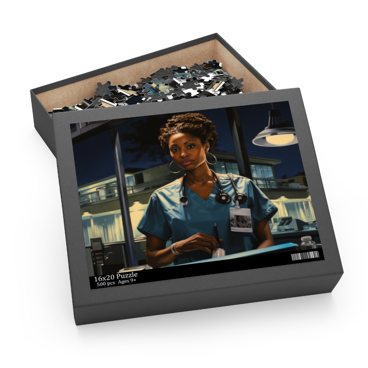 Compassionate Care: Spotlight on a Black Registered Nurse Puzzle (500-Piece) product thumbnail image