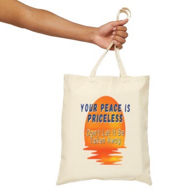 Peace Is Priceless Cotton Canvas Tote Bag