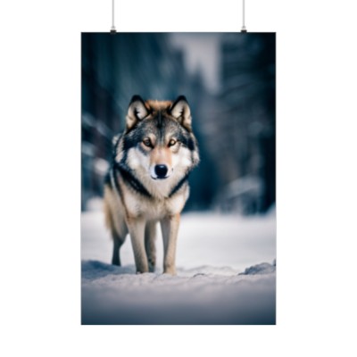Wolf Grey Realistic Matte Vertical Gallery Paper